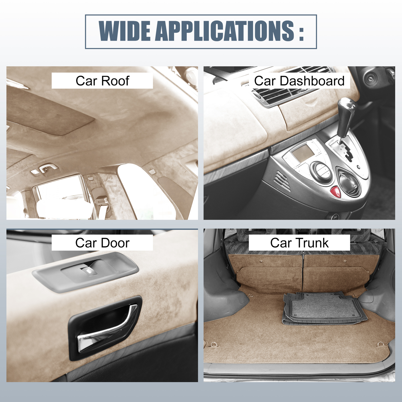 Suede Headliner Fabric 60"x47" Foam Backed for Car Interior Roof Repair