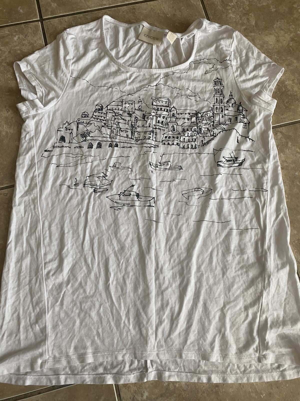 Chico’s 1 Graphic Modal Soft Basic Tee - image 1