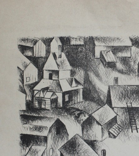 Vintage Original Kunstdruck Surrealistische Landschaft Signiert - Bild 7 von 14