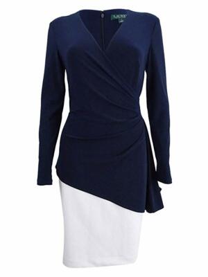 Lauren by Ralph Lauren Women's Essen Combo Luxe Tech Crepe w/Matte Jersey Dress 