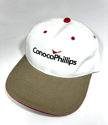New Conoco Phillips Hat Cap Oil & Gas Drilling White & Khaki Cotton Trucker