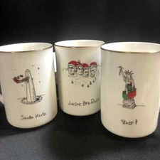 Merry Masterpieces 3 Dinner Plates& 3 Mugs American Collection 1st Edition 1999