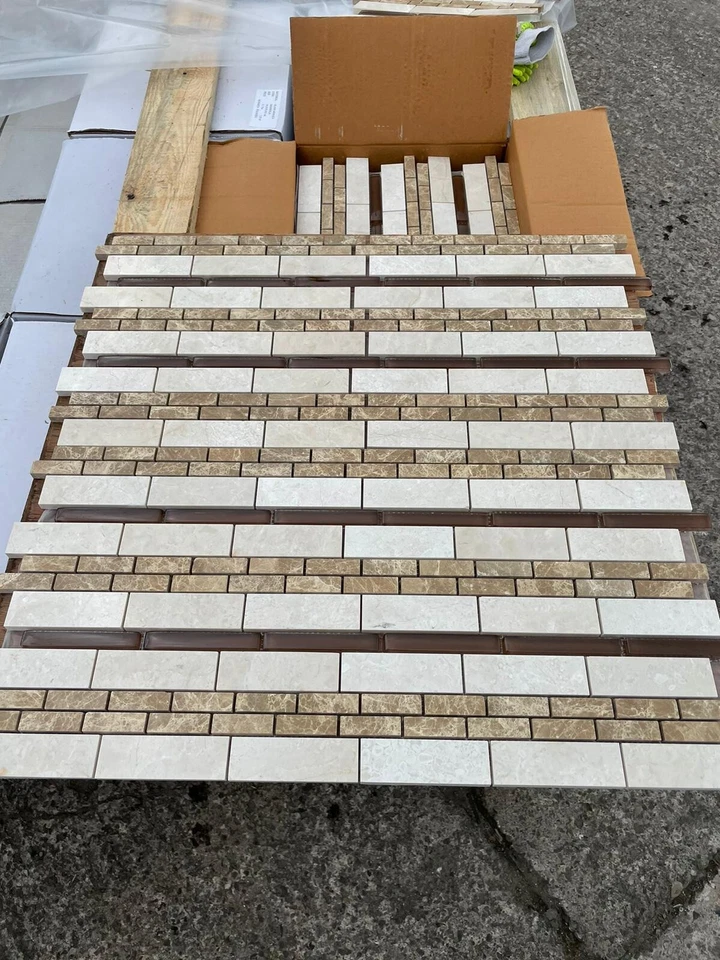 Lote de trabajo de 10 m² de azulejos de mosaico de mármol/piso de pared/mármol para baño/cocina Foto 4 de 4