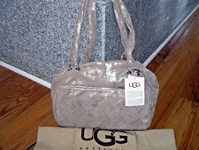 ~last One~bnwt~ugg Australia~pale Gold Suede Leather~satchel Bag/purse~w@w!