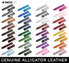 LUXURY Alligator Crocodile Genuine Leather Watch Strap Band Clasp Buckle 10-19mm