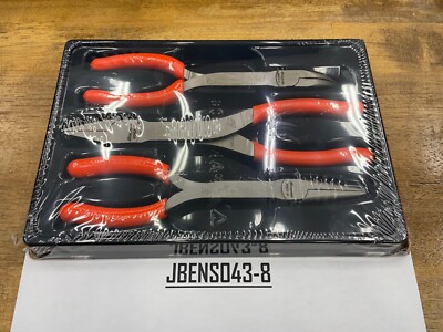 Snap-On Tools USA 3 Piece Orange Soft Grip LONG Nose Pliers Set ...