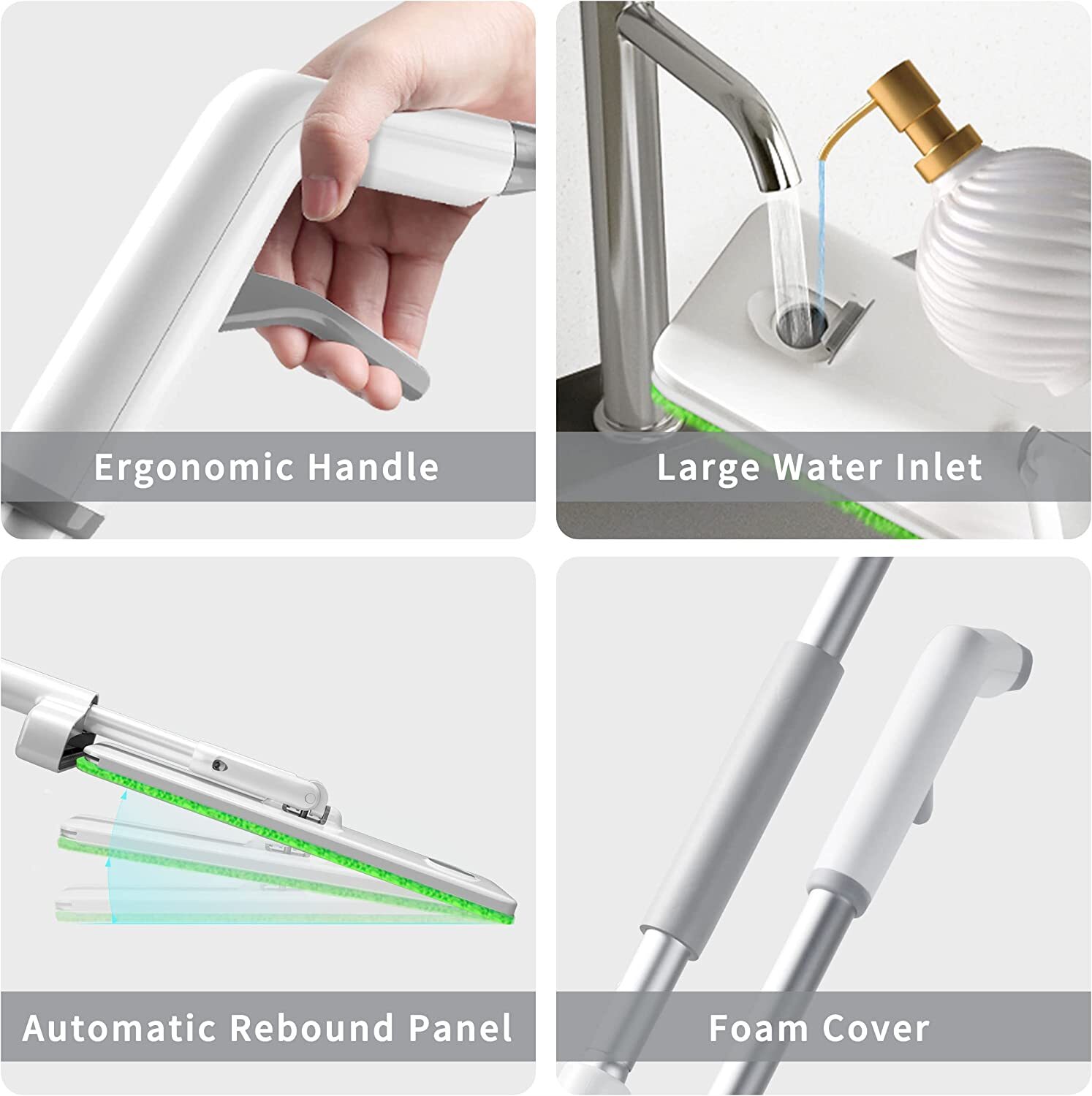 BOOMJOY Spray Mop Self Wringing Flat Mop Hands Free Floor Cleaning Mop