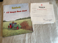 RARE FARM BAMFORDS FY2 MANURE SPREADER Brochure / CATALOGUE 1953 & HEADED LETTER