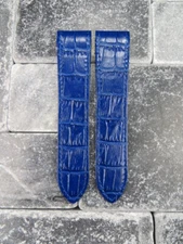 23mm Leather Strap Navy Blue Deployment Watch Band for CARTIER SANTOS 100 XL C