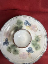 Large 1-Piece Art Pottery Chip N Dip Tray Blue & Green Signed Mary Classen