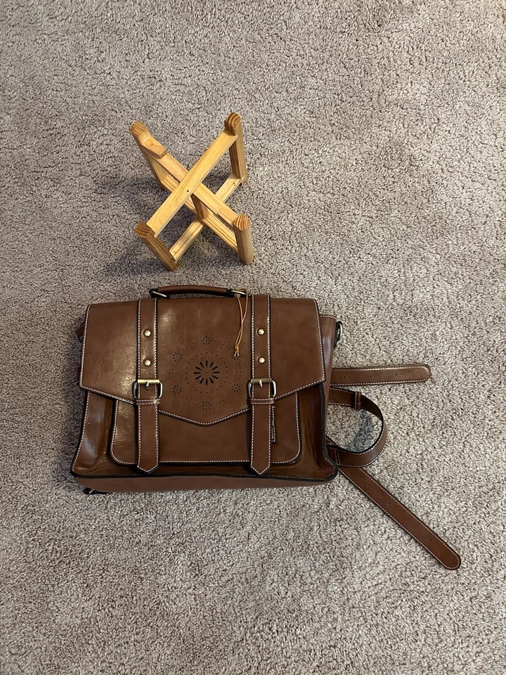 Maletín de cuero sintético para mujer Ecosusi convertido en bolso de hombro y mochila Foto 2 de 4