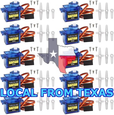 10pc 9G SG90 Micro Servo Motor For RC Robot Helicopter Airplane Car Boat TEXAS