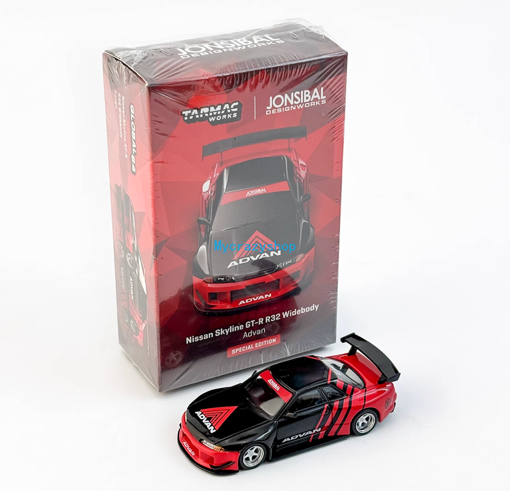 TARMAC　NISSAN SKYLINE GT-R R32 ADVAN 1/64 Tarmac Works Nissan Skyline GT-R R32 Widebody Advan