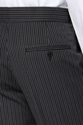 Mens Grey Pinstripe Trousers Wool Funeral Director Morning Suit