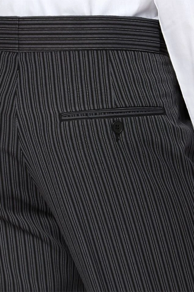 Mens Grey Pinstripe Trousers Wool Funeral Director Morning Suit Wedding Masonic - Image 2 of 4