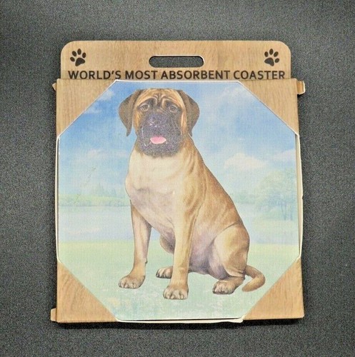 Bullmastiff Coaster Sottobicchiere più assorbente del mondo pietra sughero posteriore E&S animali domestici NUOVO - Foto 4 di 9