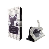 Schutz HüLle Handy ZTE Blade L3 BöSer Hund Weiß Tasche Panzer Schutz Glas 9H