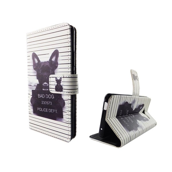 Schutz HüLle Handy ZTE Blade L3 BöSer Hund Weiß Tasche Panzer Schutz Glas 9H-image