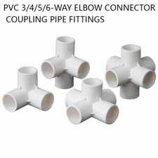 3/4/5/6-Way Elbow Connector Coupling Pipe Fittings 20/25/32/40/50mm White PVC