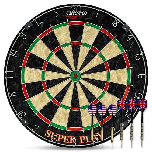 carromco Steeldartscheibe Superplay Freizeit Hobby Dartscheibe Dartboard Bristle