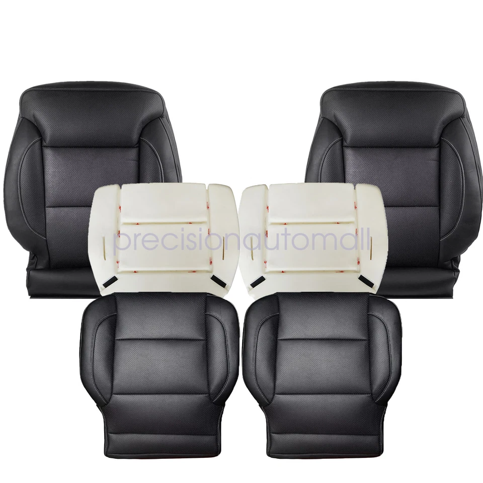 6PCS For GMC Yukon 2014-2019 Front PERF Leather Seat Cover & Foam Cushion Black Foto 2 de 4