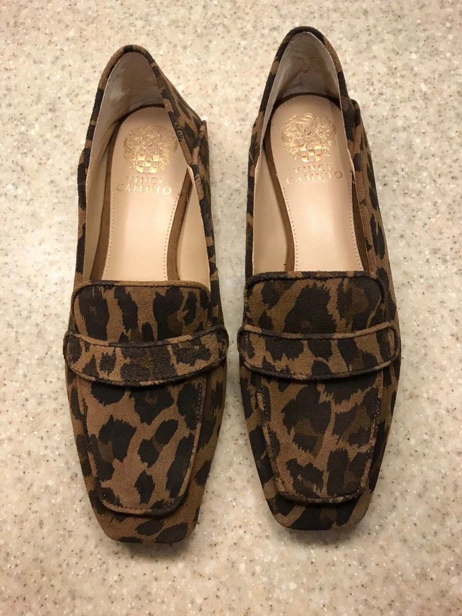 NEW Women s Vince Camuto Landerla Leopard Print Nut Suede