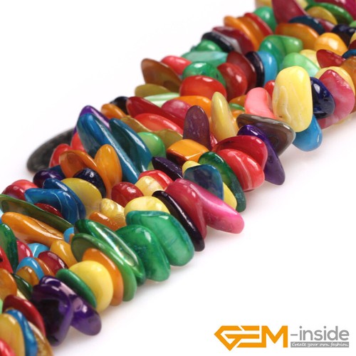 Colorful Shell MOP Chips Gemstone Loose Spacer Beads For Jewelry Making 15"& 34" - Foto 24 di 31