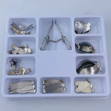 Dental Saddle Contoured Metal Matrices Matrix 36 pcs with Springclip TOR VM 50µm