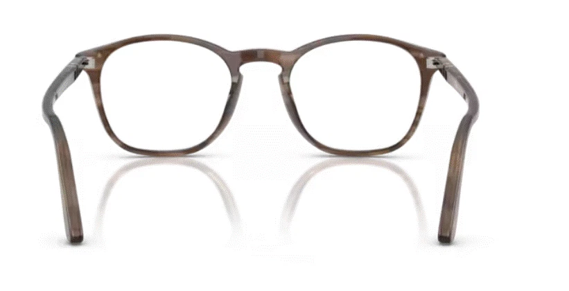 Anteojos para hombre Persol 0PO 3007V 1208 a rayas marrón cuadrado suave 52 mm Foto 2 de 4