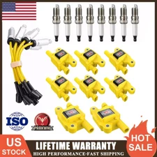 High Performance UF413 Ignition Coil+Spark Plug+Wire For Chevy GMC 5.3L 6.2L V8