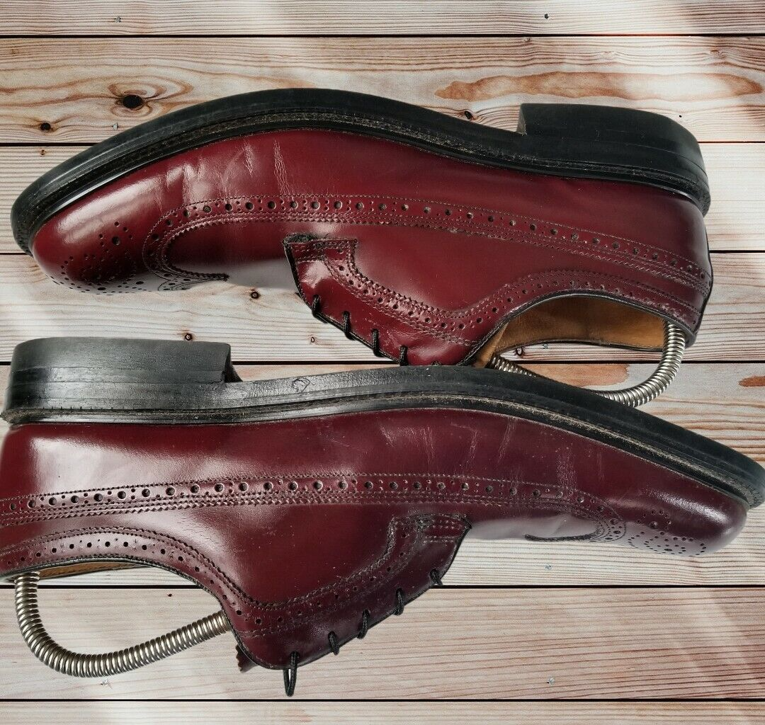 80s Vintage Stuart McGuire Oxblood/ Dark Burgundy Wingtip Tassel Loafers - 11 D Stuart McGuire Vintage Burgundy Wingtip Oxfords Leather  main image 2