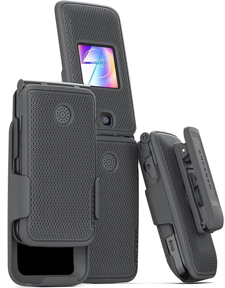 Alcatel Go Flip V, Slim Phone Case with Holster (Black) - Image 4 of 4