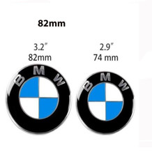 2x BMW Insigne logo Capot Emblème 74 et 82mm E46 E90 E92 E60 E34 E36 E39 X3 X5
