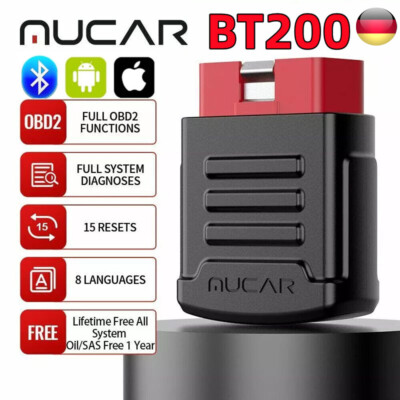 MUCAR BT200 Profi Diagnosegerät 15 Reset OBD Fehler Scanner KFZ OBD2 Alle System