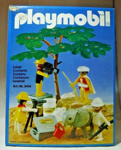 Playmobil Safari Vintage 3414 Camp Ngorongoro Film Crew&Baby Elephant- 1980 New