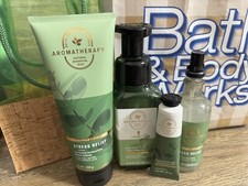 4 Pc Bath  Body Works Aromatherapy Eucalyptus Spearmint Lotion Soap Mist Cream