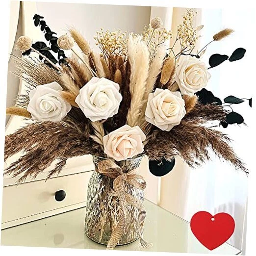 100pcs Artificial Flower Arrangements with Vase pampas bouquet in vase