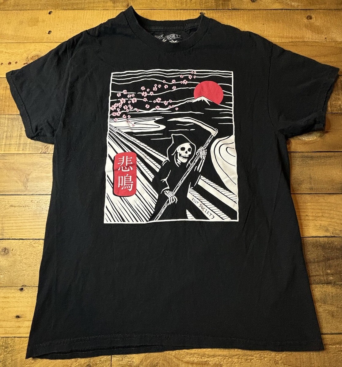 Riot Society Grim Reaper Graphic Print T-Shirt Size Medium M, Mt