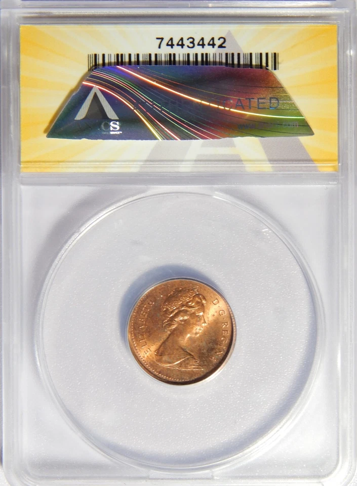 1979 Canada 1 Cent Struck on Foreign Blank ANACS 62 RB 2.07 Grams - Image 4 of 4