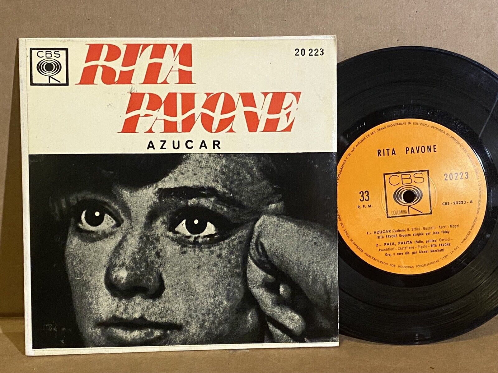 RARE VG Europop Chanson 45 EP Rita Pavone Azucar 1969 Bolivia 
