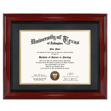 GMFrames 8.5x11 Diploma Degree Frame with 11x14 for Mat, Cherry