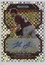 2022 Panini Prizm Draft Picks Power Plaid /17 Landon Sims #PDP34 Auto 0t1f