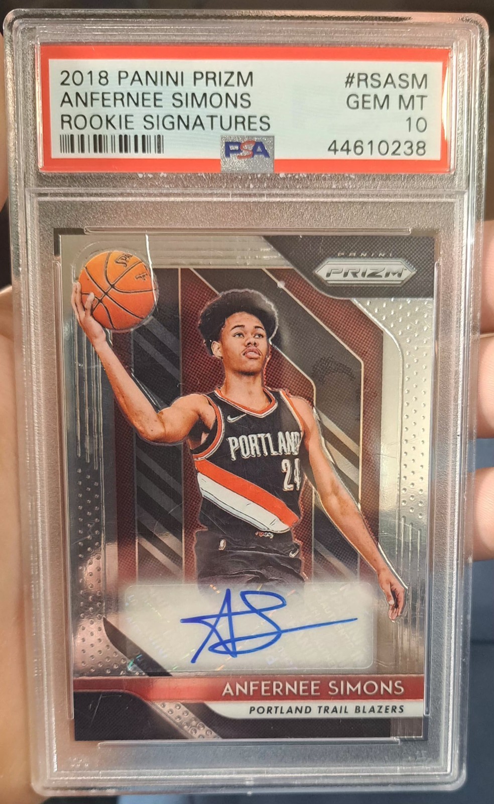 2018-19 Panini Prizm - Rookie Signatures Anfernee Simons #RS-ASM PSA 10 (AU, RC)