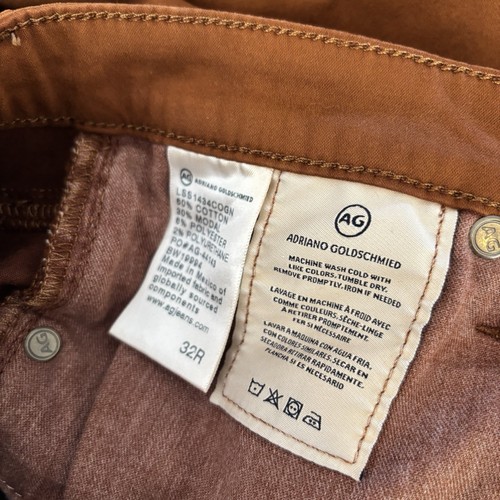 Adriano Goldschmied Womens Prima Cigarette Jeans Brown Tapered Sateen Size 32 - Picture 9 of 10