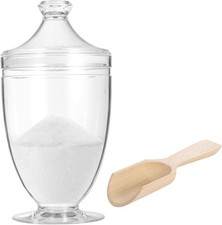 Acrylic Bath Salt Jar with Wooden Scoop, 33oz Bath Salt Container with Airtight