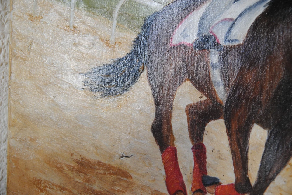 Tableau hst course de chevaux - cheval - jockey - Photo 3/4