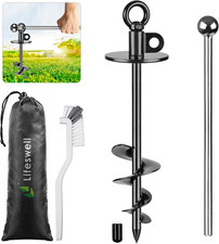 Lifeswel 15 Inch Dog Tie Out Stake, Heavy Duty Dog Anchor for Dogs up to 220Lbs,