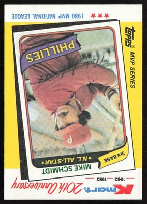 1982 Topps Kmart 20th Anniversary AL & NL MVP's Mike Schmidt #39 Phillies