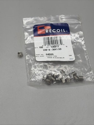 QTY 25, RECOIL 04583,  MS124694, 8-36 UNF, 1.5D, Free Running Insert, NOS