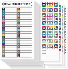 16 Sheets Breaker Panel Labels Electrical Box 11.8 x 7.1 inches, Mix Colors